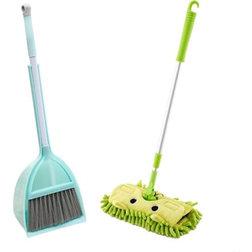Kitchen Broom Mops Toys Children Floor Cleaning Pretend Play Toy Set