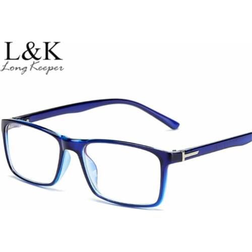 New Classic Male Square Eyeglasses Blue Optical Frame Transparent Fashion Women Retro Vintage Optical Glasses Reading Eyewear