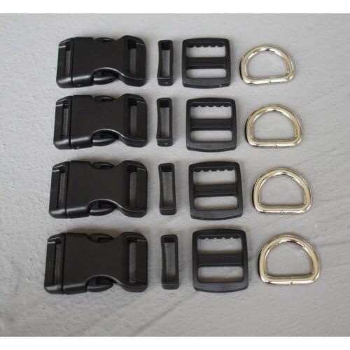 100 Sets 15mm Plastic Belt Buckle Strap silver buckle clasp for Adjuster Bag Pet Dog Collar Necklace Sewing Handmade Accessory