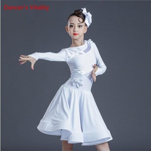 Latin dance dress girls high-end long-sleeved dance clothes professional competition practice clothing