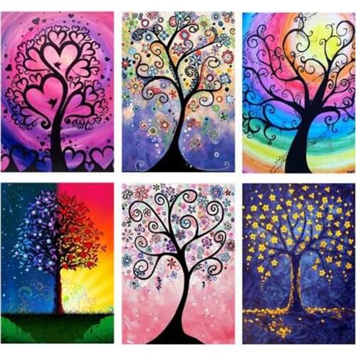 Full Diamond Round Square drill 5D DIY Diamond Painting "Color Tree" Diamond Embroidered Cross-stitch Rhinestone Mosaic Gift