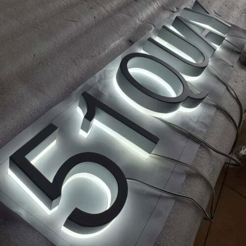 Raised Letter with Light Alphabet Sign Letters Led Channel Letter Metal Backlit Signage Storefront Corrosion-resistant