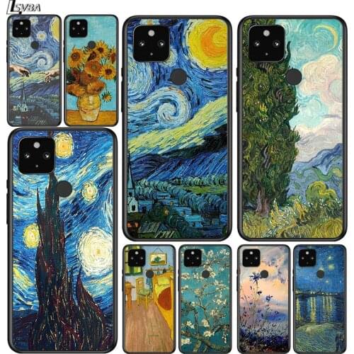Van Gogh Oil Art Shockproof Cover for Google Pixel 5 5A 4 4A XL 5G Black Phone Case Shell Soft Fundas Coque Capa