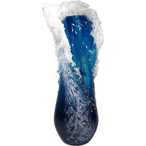 Nordic Creative Vase Ocean Wave Vase Resin Stunning Crafts Flower Vase Modern Home Living Room Office Decor Art Ornament