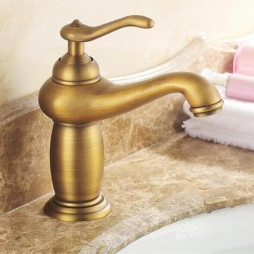 Bathroom Faucet Antique Bronze Finish Brass Basin Sink Solid Brass Faucets Single Handle Water Mixer Taps Bath Crane