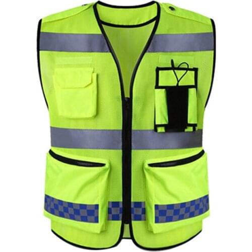 Reflective Vest With Pockets High Visibility Breathable Safety Gear Warning Security Guard newtector Tank Top Adapt Outdoor new