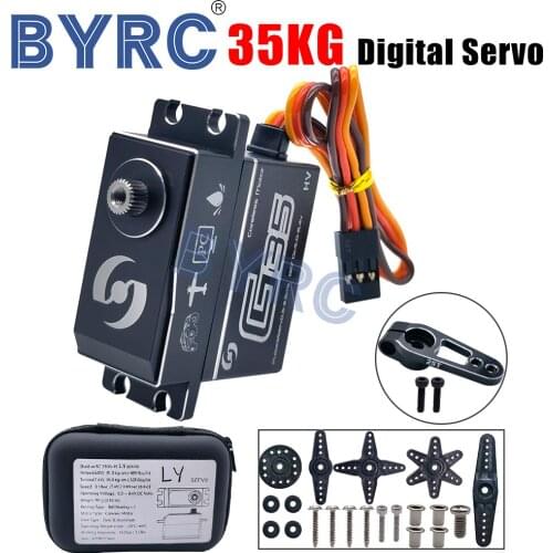 LY shadow RC Waterproof 2100-35 35KG Large Torque 180 Degree CNC Digital Coreless Servo for RC Helicopter Cars