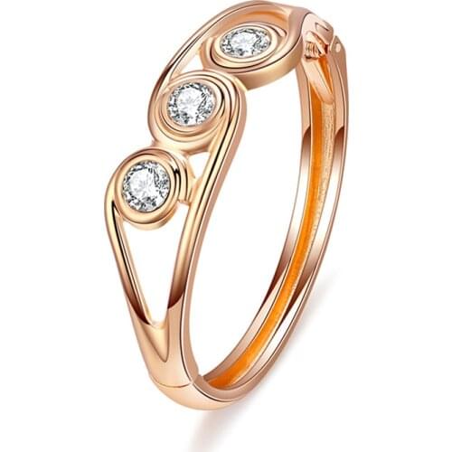 Women Fashion Jewelry Punk Crystal Metal Opening Bracelets 0ut Cuff Bangle Bracelets For Women Girls Gifts