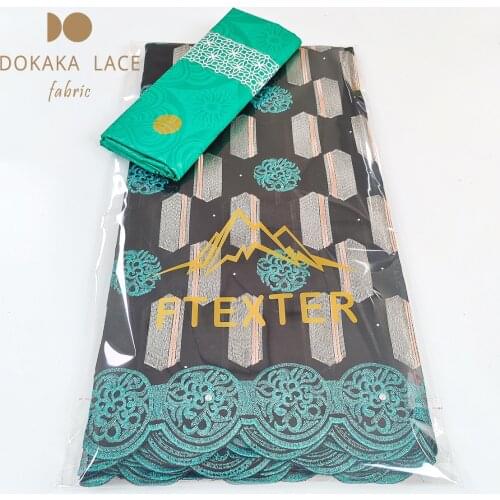 2.5+2.5 Yards 2021 Top Quality African Lace Fabric Dry Swiss Voile Lace In Switzerland With Bazin Riche For Wedding Dresses Sew