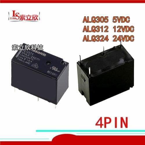 5PCS/lot 100%Original New Relay ALQ305 5V ALQ312 12V ALQ324 ALQ105 ALQ112 ALQ124 24V 10A 4PIN/5PIN 5VDC 12VDC 24VDC