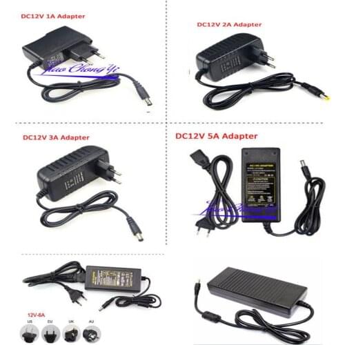 AC110 220V Power Supply Adapter Transformer LED Strip 2A 3A 5A 8A DC 5V 12V 24V 5V 12V 24V Power Supply Adapter US/EU/UK/AU Plug