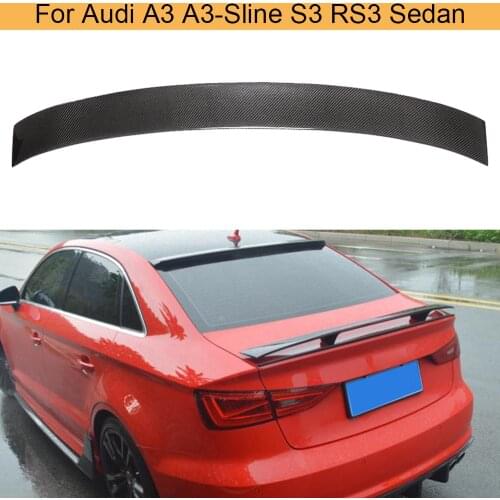 Car Rear Trunk Wing Spoiler For Audi A3 A3-Sline S3 RS3 Sedan 2014 - 2019 Carbon Fiber Car Rear Trunk Boot Lip Wing Spoiler