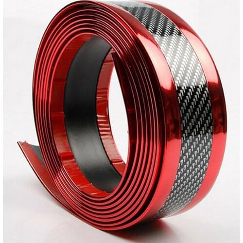 High Quality Rubber Car Sticker Protector Edge Guard Strip Carbon Fiber Red Rubber Door Sill Protector Edge Guard Strip