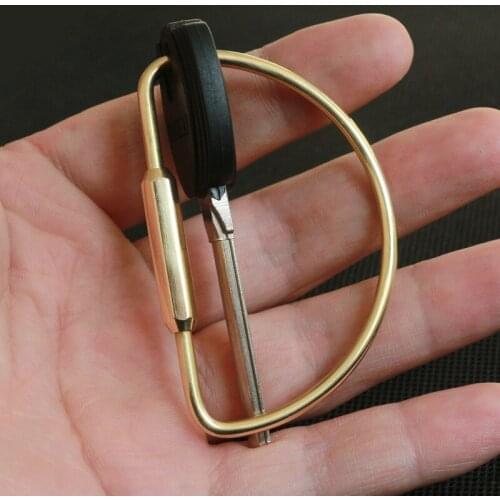 100% Brass Keychain Small Key Holder Clip EDC Travel Metal Organizer Pocket Folder Portable Mini Purse Keys Wallet 2019 Fashion