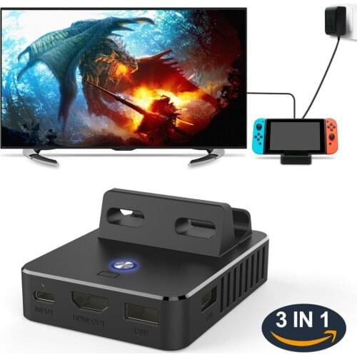 Mini Portable HDMI Converter Type C 4K HD TV Cooling Structure Charger Dock Station Charging Stand for Nintend NS Switch Console