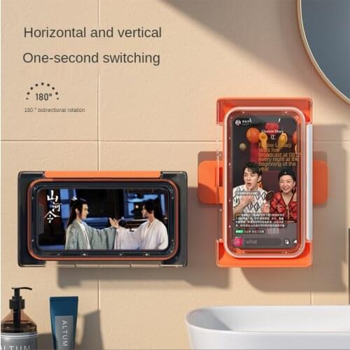 Home Wall Waterproof Mobile Phone Box Universal Waterproof Phone Case Wall Mounted Holder Bathroom Toilet Phone Storage