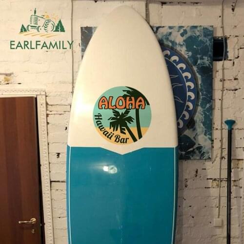 EARLFAMILY 30cm x 30cm for Hawaii Aloha Car Stickers Bumper Anime Surfboard Decals Windshield Motorcycle ScratchProof Decoration