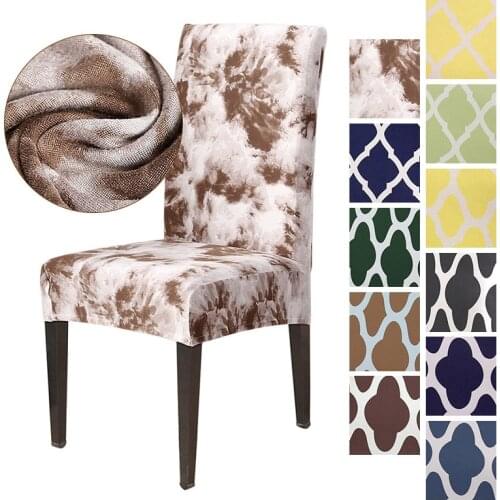 Spandex Chair Cover Stretch Home Dining Elastic Floral Print Chair Covers Multifunctional Spandex Elastic Cloth 1/2/4/6PC