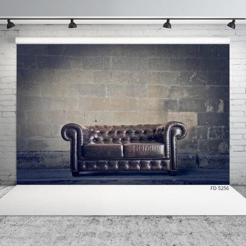 Photographic Background Black Sofa Brick Wall Customized Backdrop for Children Baby Portrait Pets Toy Photophone Photo Studio