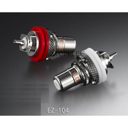 2pcs EIZZ Rhodium Plated Tellurium Copper RCA Jack Female Socket Connector for HiFi Audio TV CD AMP Panel Chassis Mount EZ-104