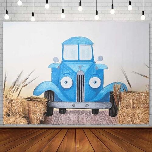 Bluey Car Backdrops Boy Girl Baby Shower Birthday Haystack Harvest Portrait Photography Background Photo Studio Photozone Props
