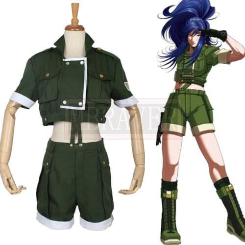 The King of Fighter KOF Leona Heidern Cosplay Costume Custom Made Free Shipping