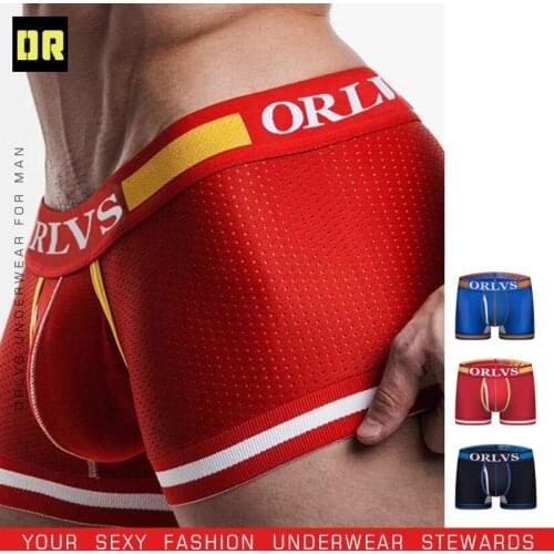 2021 Mesh Brand Men Underwear Fashion Slip Boxer Men Underwear Elastic Waist Breathable Quick Dry Boxer calzoncillos hombre