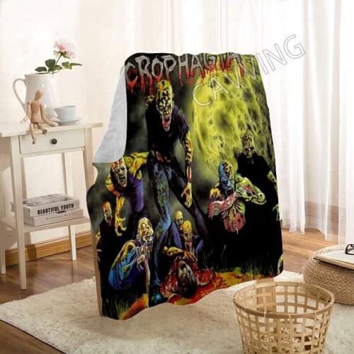 Necrophagia Band 3D Printed Sherpa Blanket Rectangle Blanket Home Textiles Fleece Wearable Blanket Throw Blanket for Sofa