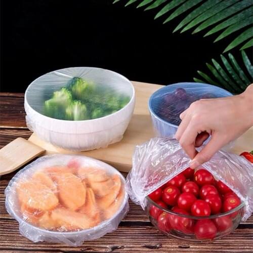 100pcs Disposable Fresh-keeping Cover Refrigerator Food Cling Film Cover Food Cover Cover Tableware Dust-proof Packaging Film