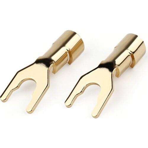 20pc Speaker Terminal Adapterr Hifi Banana Y Spade Fork Wire Speaker Y Connector Copper Audio Jacks Screw Minijack