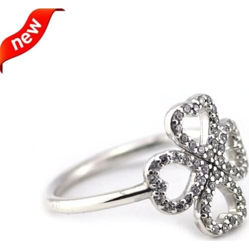 Fits European Jewelry Petals of Love Silver Rings with CZ New 100% 925 Sterling Silver Jewelry DIY Wholesale 09R074