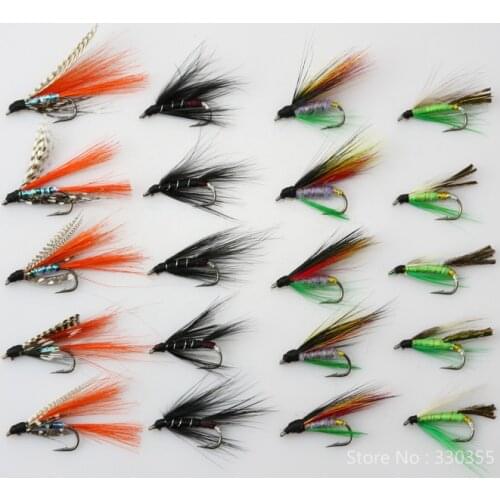 40Pcs Salmon And Trout Dry Wet Flies Fly Fishing Lures