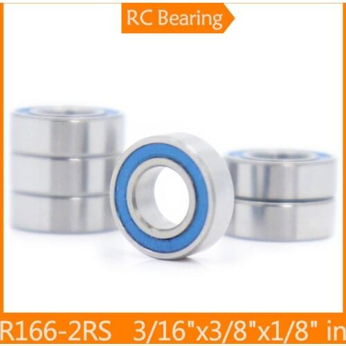FUSHI R166-2RS Bearings Blue Sealed Inch Size , 6 Pcs ABEC-3 R166RS Shaft Ball Bearing R166 Parts For Hobby RC Car Truck