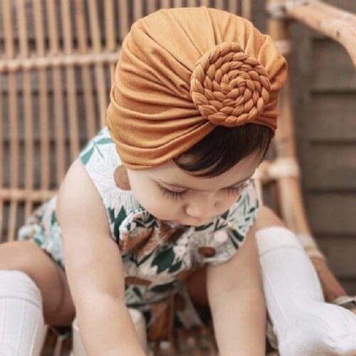 Newborn Infant Baby Turban Toddler Kids Boy Girl Cotton Donut Cotton Hat Lovely Soft Cute Solid Knot Beanies Baby Gifts 2021