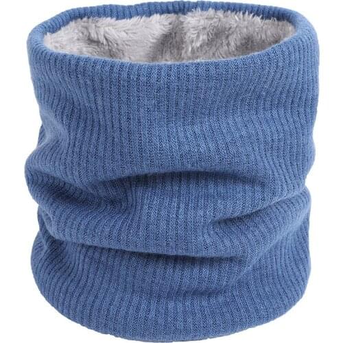 2020 Hot Unisex Ring Neck Scarf Women Winter Solid Thicken Knitted Fur Scarves Warm wool Cashmere Snood Kids Beanie Easy Scarfs