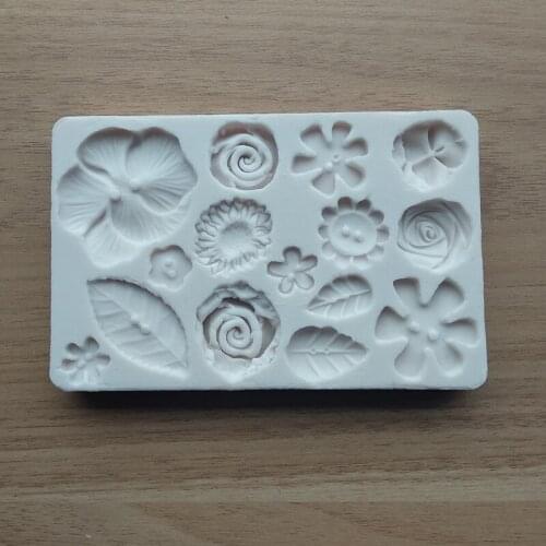 Flowers silicone molds for cake decorating fondant mold mini flower chocolate sugar candy soap mould kitchen baking SQ1819