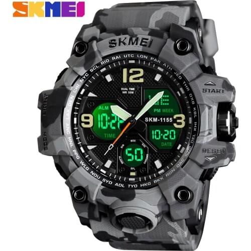 SKMEI Military Sports Watches Men Brand Luxury Quartz Analog LED Digital Clock Man Waterproof Dual Display Wristwatches Relogio