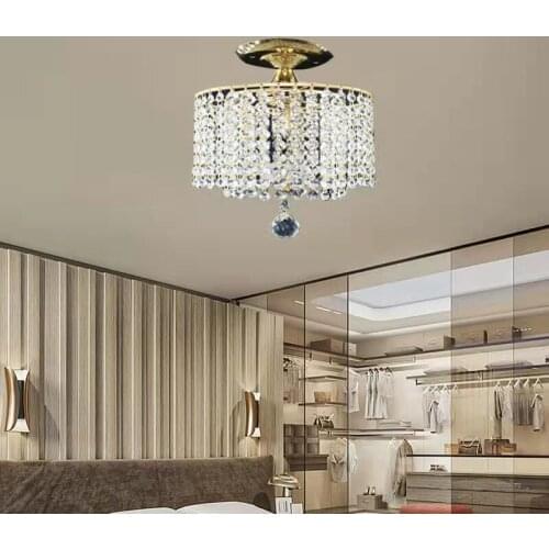 Modern golden royal crystal lustre Ceiling Lights E27 vintage art deco LED ceiling Lamp Luminaire For Living Room bedroom hotel