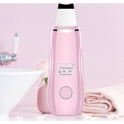 Ultrasonic Skin Scrubber LCD Screen Face Cleaning Lifting Spatula Ion Acne Blackhead Remover Peeling Tools EMS Massage for Face