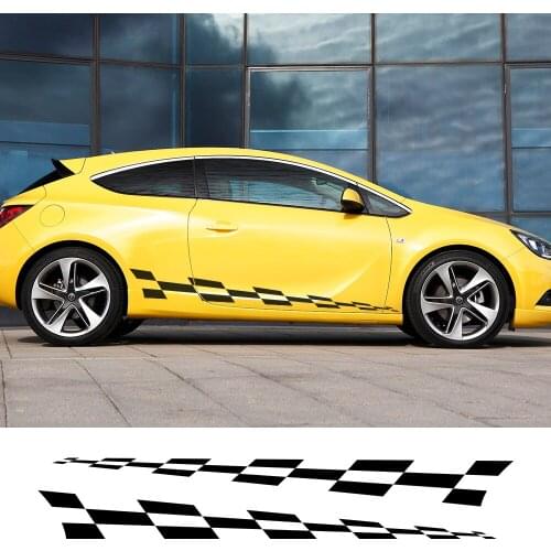 2PCS For Vauxhall Adam Astra Viva Corsa Car Graphics Vinyl Side Stripes Auto Stickers Decals Car Styling Car Tuning Accessories