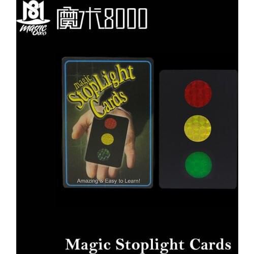 Magic Stoplight Cards Selected Color Appearing on Another Blank Tricks Close-up Gimmick Kids' Toy Props