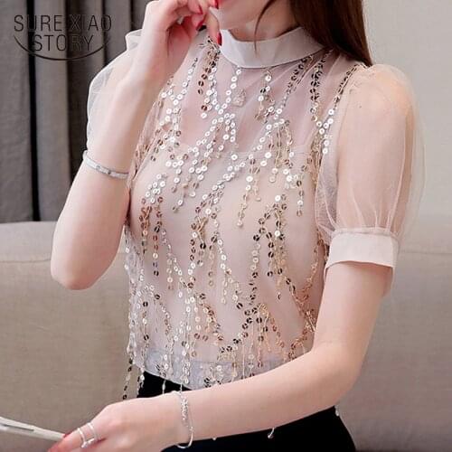 Fashion women blouses top women sexy shirt hollow women blouse shirt short sleeve harajuku women shirts ladies tops 3161 50