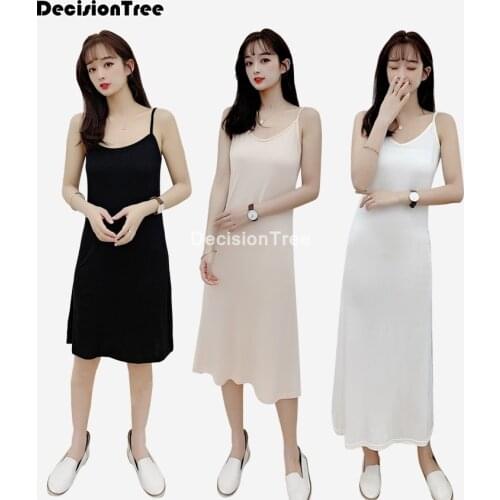 2021 women slips full slips under dress anti emptied intimates slip dress intimates spaghetti vest dress bodycon camisole
