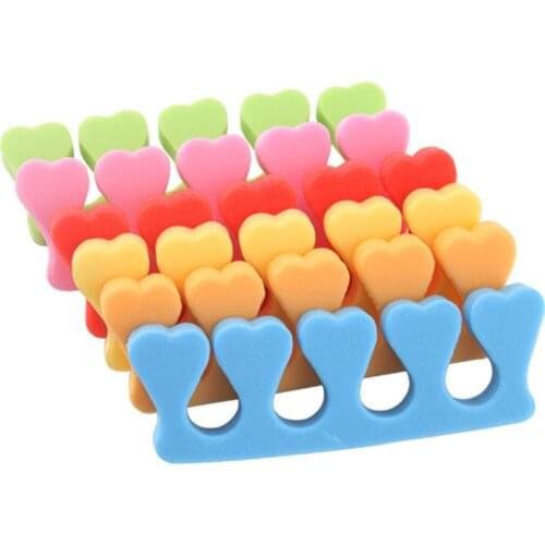 100 Pcs Soft Finger Toe Separators For Nail Art Tools Gel UV Tools Salon Pedicure Manicure Random Colors #3374