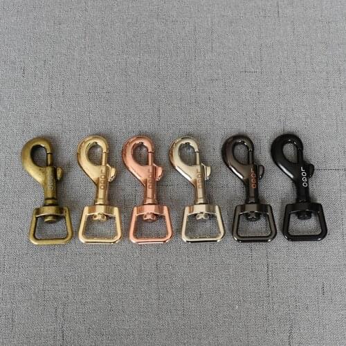 20 Pcs/Lot 15mm Metal Oval Zinc Alloy Snap Hook DIY Provide Laser Engraving Service Customize LOGO 7 Colour Part Accessories