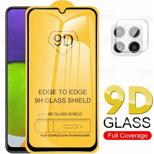 9D Full Glue Camera Tempered Glass For Samsung Galaxy A22 4G 5G A 22 22A 2021 A225F A226B Screen Protector Armor Protective Film
