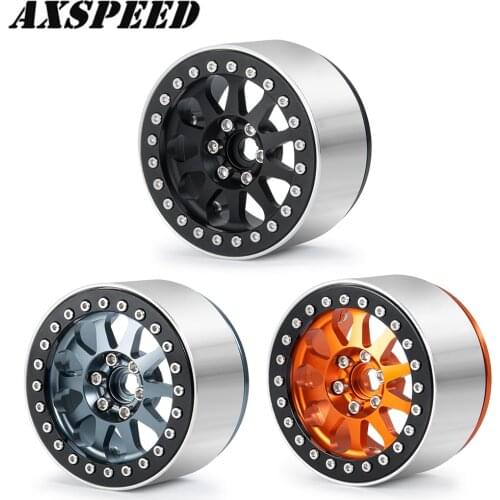 AXSPEED 2.2" Metal Wheel Hub Beadlock Wheel Rims Extended Width 35mm for 1/10 Axial Wraith 90048 RR10 RC Car Parts