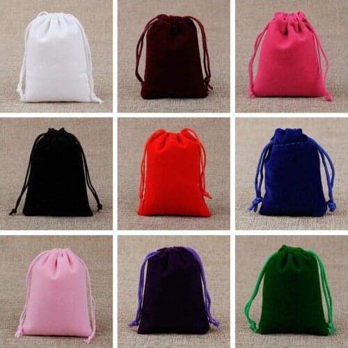 10PCS 15x20cm Jewelry Display Velvet Drawstring Pouches Christmas Halloween Wedding Party Candy Chocolate Packaging Gift Bags