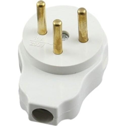 White 16A Israel male female assembly wiring power plug socket Pakistan european 3pins triprong docking connector plug Type H
