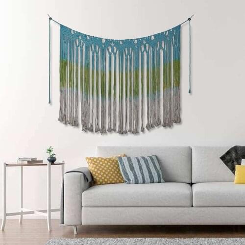 Bohemian Curtain Macrame Tapestry Hand Woven Bohemian Cotton Tapestry for Room Divider Window Door Curtains Wedding Background